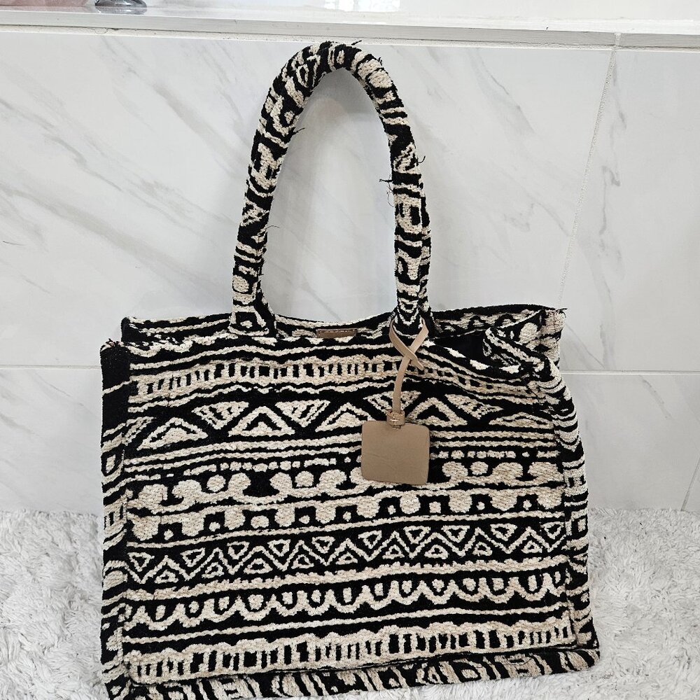 Large woven tote bag